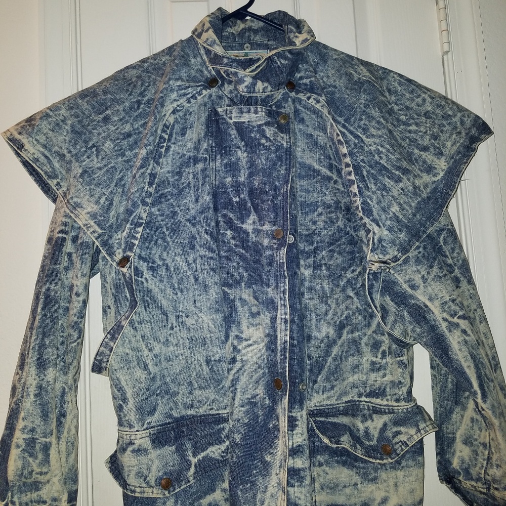 Vntg Saddlesmith Outfitters Acid Wash Duster